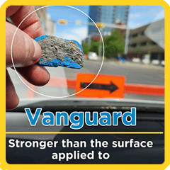 Vanguard Stronger than the surface applied to